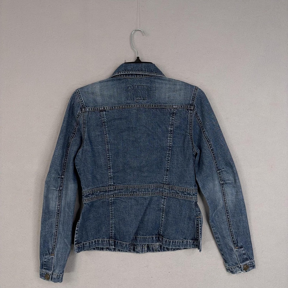Vintage Lucky Brand Jacket Womens Medium Blue Denim Utility Cargo Pockets 90s - Picture 6 of 12